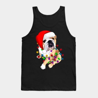 English Bulldog Christmas Dogmas Santa Hat Xmas Dogs Lover T-Shirt Tank Top